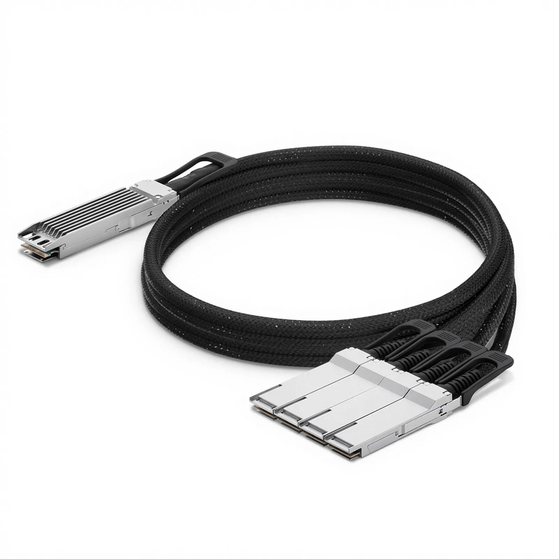 FyberOptix 4m (13ft) NVIDIA/Mellanox MCA7J75-N004 Compatible 800G Twin-port OSFP 8 x 100G PAM4 Finned Top to 4 x 200G QSFP112 2 x 100G PAM4 InfiniBand NDR Active Direct Attach Copper Breakout Cable for Quantum-2 Switches and ConnectX-7 HCA