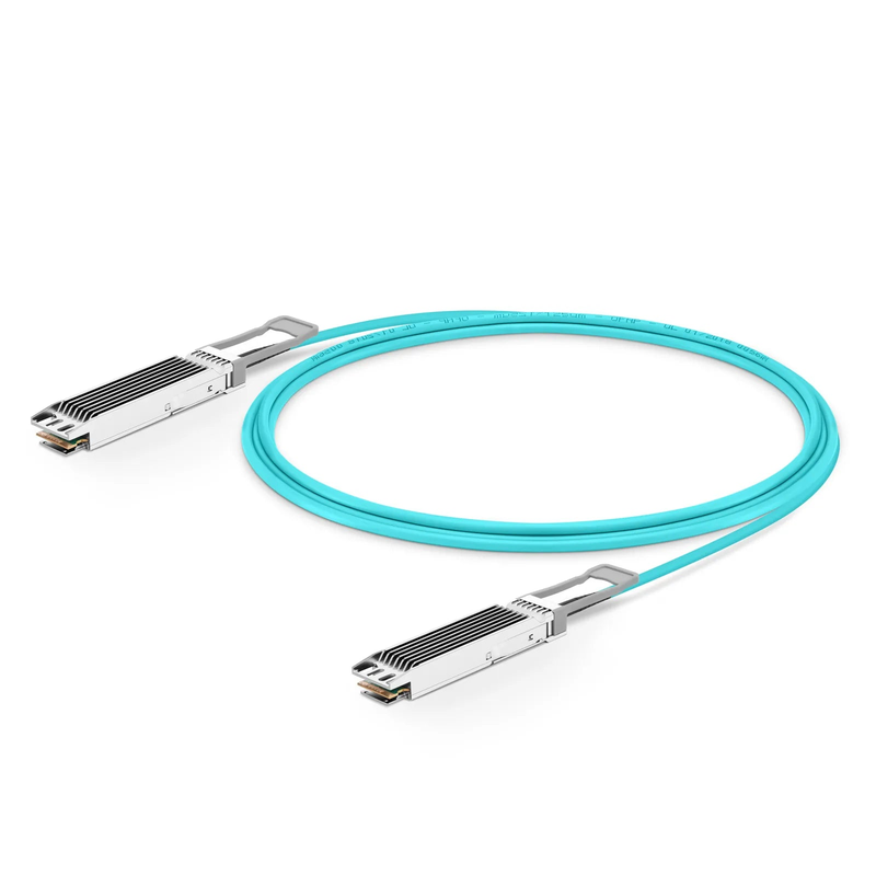 FyberOptix 15m (49ft) NVIDIA/Mellanox Compatible 800G OSFP 8 x 100G PAM4 Finned Top Ethernet Active Optical Cable