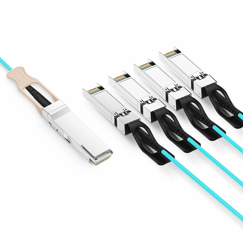 FyberOptix 2m (7ft) NVIDIA/Mellanox Compatible 200G QSFP56 4 x 50G PAM4 to 4 x 50G SFP56 50G PAM4 Active Optical Breakout Cable
