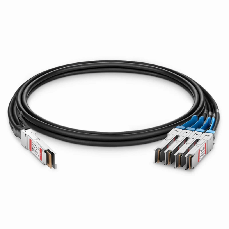 FyberOptix 3m (10ft) Juniper Networks Compatible 400G QSFP-DD 8 x 50G PAM4 to 4 x 100G QSFP56 2 x 50G PAM4 Active Direct Attach Copper Breakout Cable