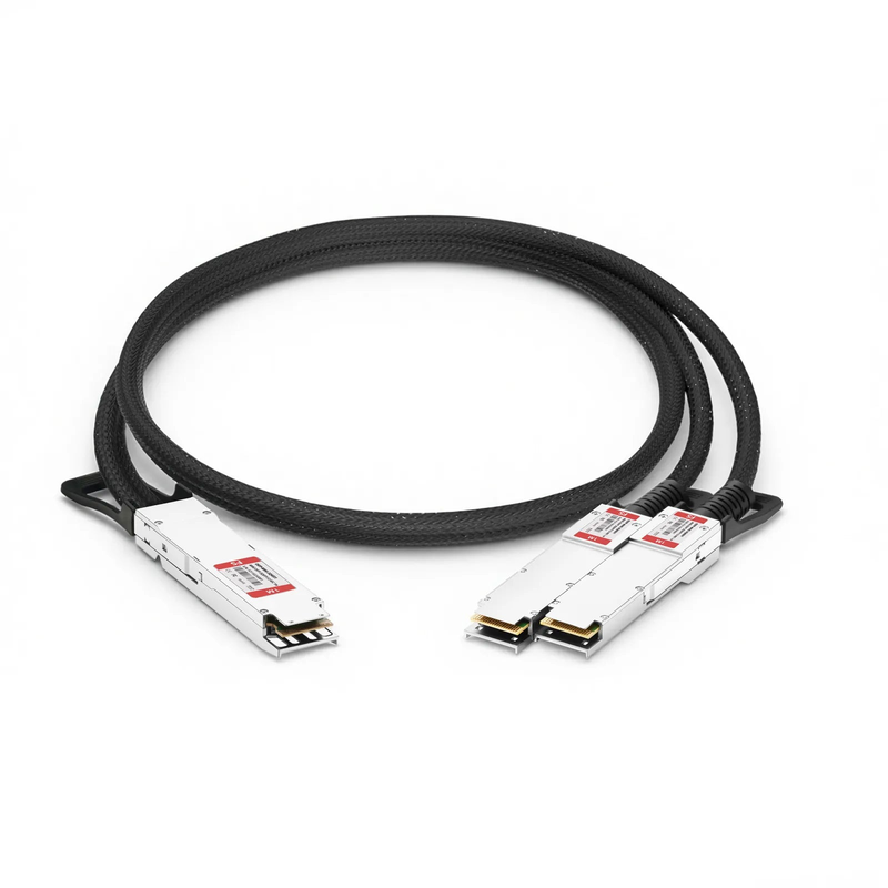 FyberOptix 1m (3ft) Cisco Compatible 800G Twin-port OSFP 8 x 100G PAM4 Finned Top to 2 x 400G QSFP112 4 x 100G PAM4 Active Electrical Breakout Cable