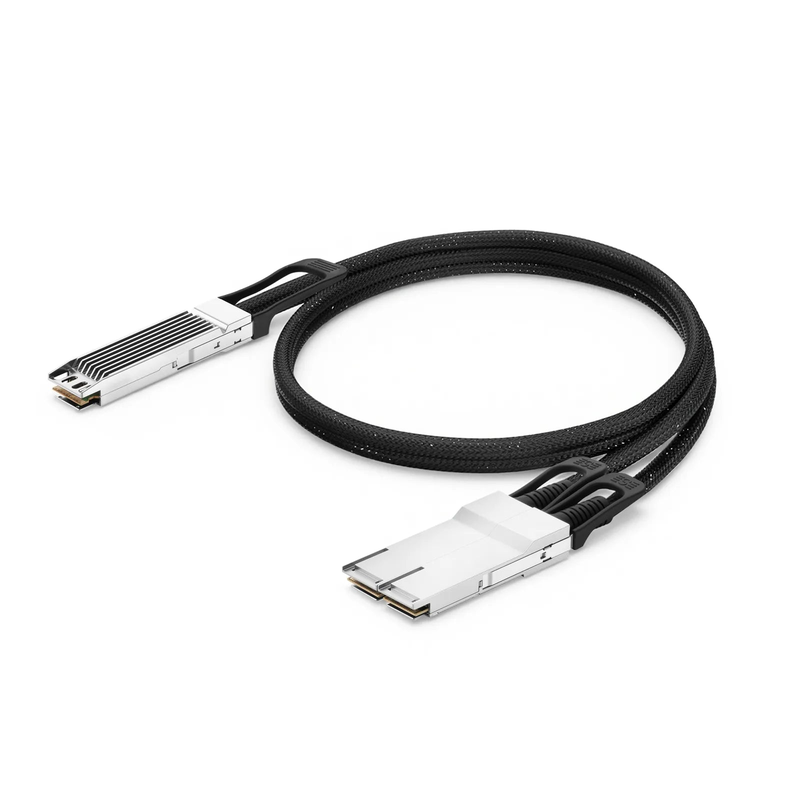 FyberOptix 1m (3ft) Arista Networks Compatible 800G Twin-port OSFP 8 x 100G PAM4 Finned Top to 2 x 400G QSFP112 4 x 100G PAM4 Active Electrical Breakout Cable