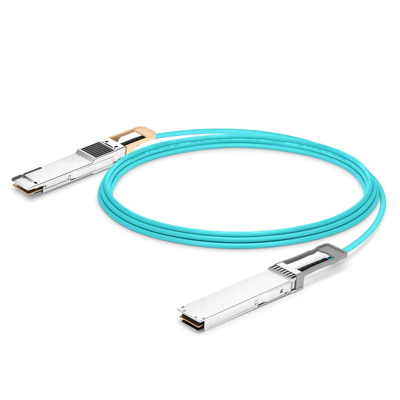 FyberOptix 15m (49ft) Cisco Compatible 400G OSFP 8 x 50G PAM4 Flat Top to 400G QSFP-DD 8 x 50G PAM4 Active Optical Cable