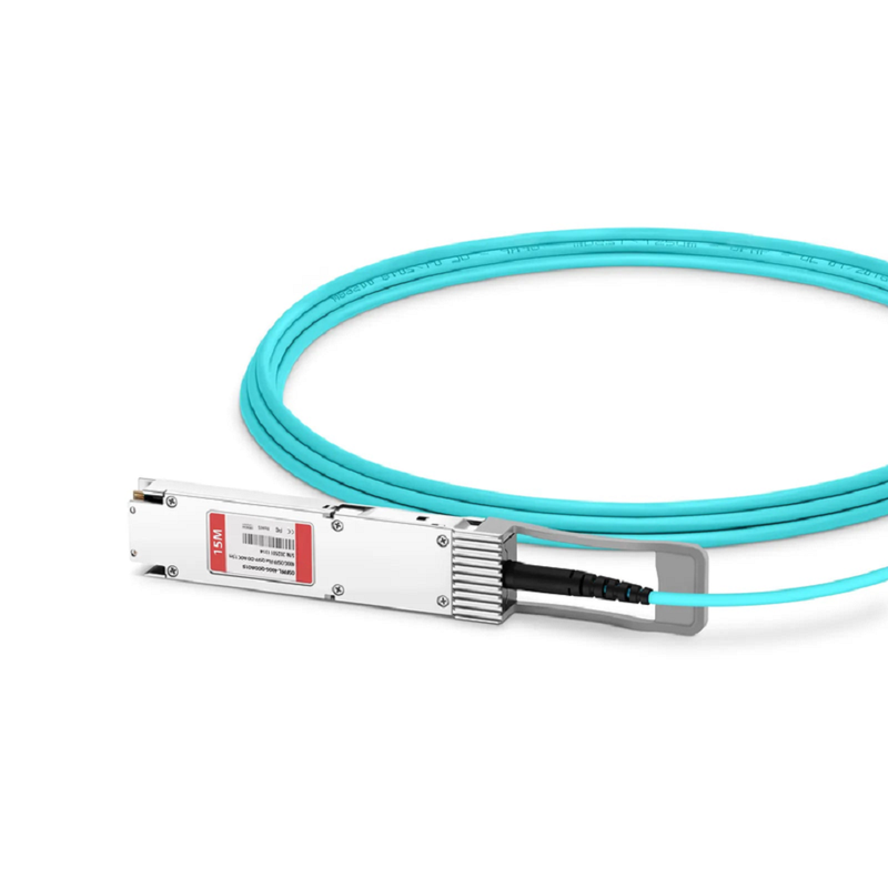 FyberOptix 10m (33ft) Juniper Networks Compatible 400G OSFP 8 x 50G PAM4 Flat Top to 400G QSFP-DD 8 x 50G PAM4 Active Optical Cable