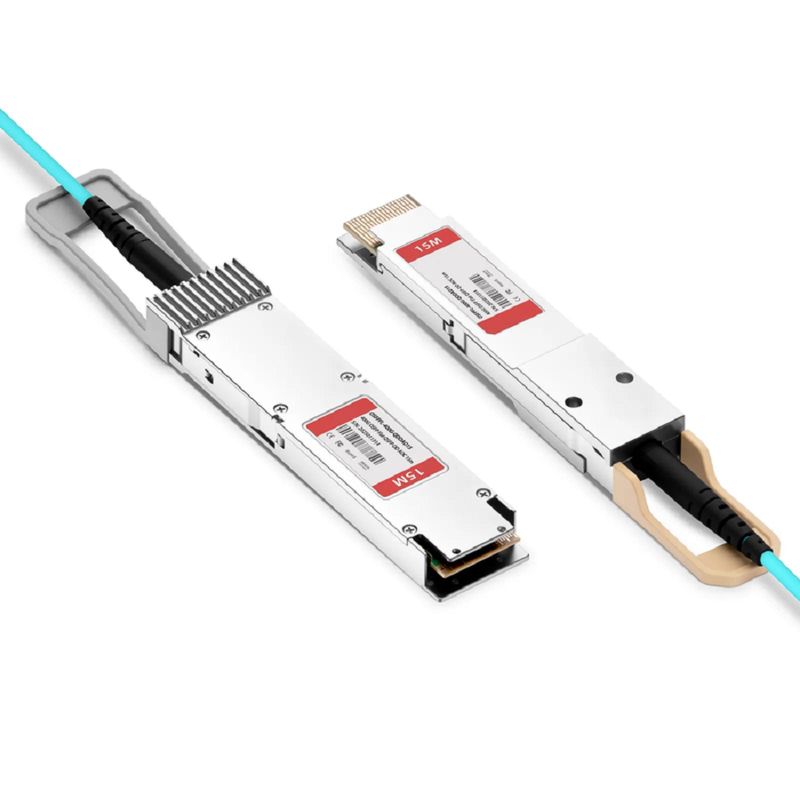 FyberOptix 5m (16ft) Cisco Compatible 400G OSFP 8 x 50G PAM4 Flat Top to 400G QSFP-DD 8 x 50G PAM4 Active Optical Cable