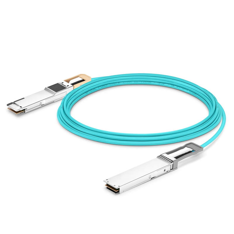 FyberOptix 30m (98ft) Cisco Compatible 400G OSFP 8 x 50G PAM4 Flat Top to 400G QSFP-DD 8 x 50G PAM4 Active Optical Cable