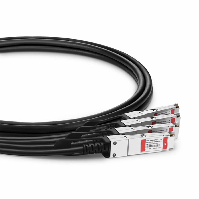 FyberOptix 2.5m (8ft) Generic Compatible 200G QSFP-DD 8 x 25G NRZ to 4 x 50G QSFP28 2 x 25G NRZ Passive Direct Attach Copper Breakout Cable