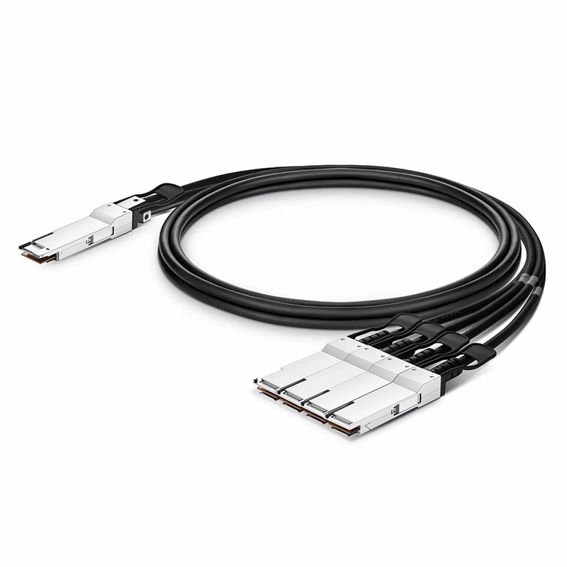 FyberOptix 0.5m (2ft) Arista Networks Compatible 200G QSFP-DD 8 x 25G NRZ to 4 x 50G QSFP28 2 x 25G NRZ Passive Direct Attach Copper Breakout Cable