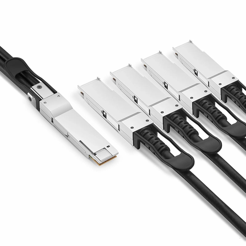 FyberOptix 0.5m (2ft) Arista Networks Compatible 200G QSFP-DD 8 x 25G NRZ to 4 x 50G QSFP28 2 x 25G NRZ Passive Direct Attach Copper Breakout Cable