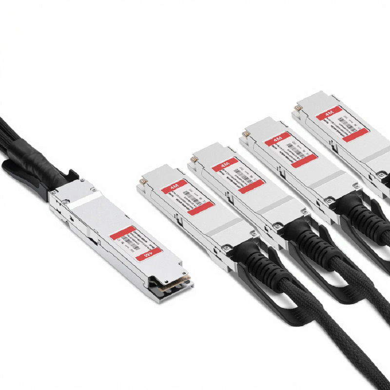 FyberOptix 2m (7ft) NVIDIA/Mellanox MCA7J75-N002 Compatible 800G Twin-port OSFP 8 x 100G PAM4 Finned Top to 4 x 200G QSFP112 2 x 100G PAM4 Ethernet Active Direct Attach Copper Breakout Cable