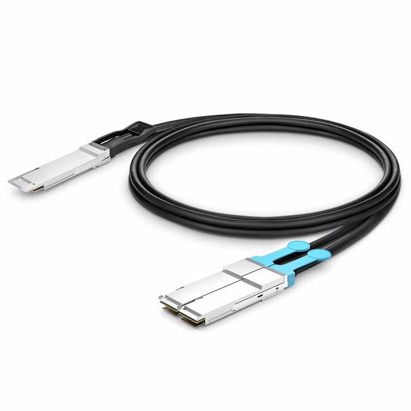 FyberOptix 5m (16ft) 400G QSFP-DD 8 x 50G PAM4 to 2 x 200G QSFP56 4 x 50G PAM4 Active Direct Attach Copper Breakout Cable for FS Switches