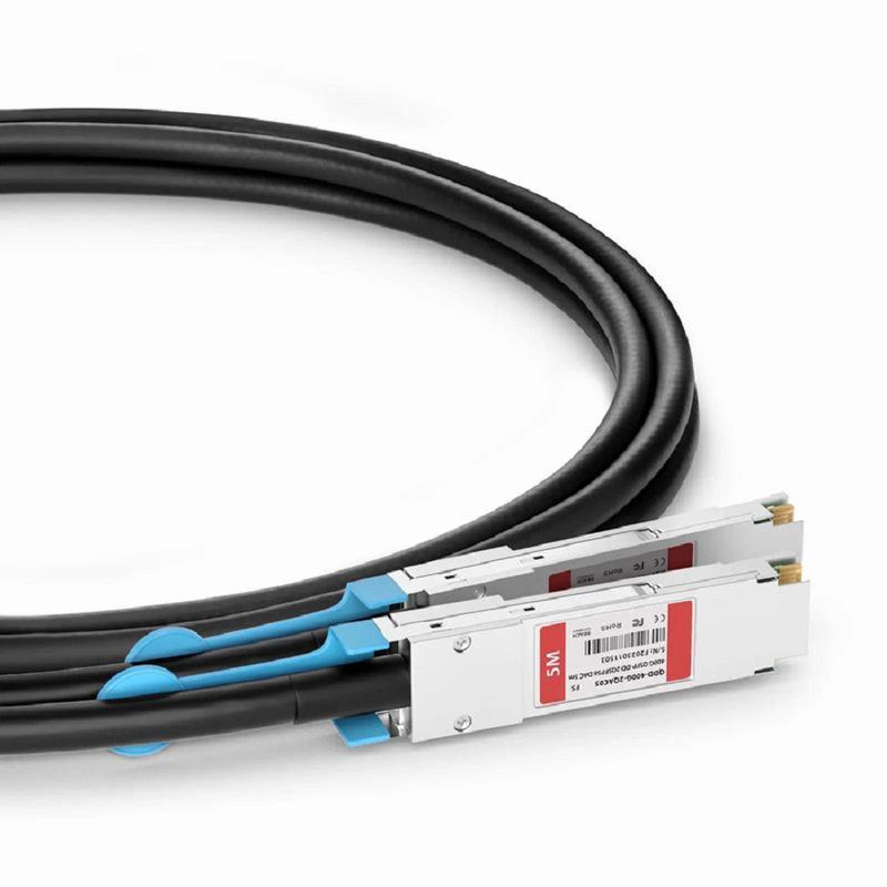 FyberOptix 5m (16ft) Generic Compatible 400G QSFP-DD 8 x 50G PAM4 to 2 x 200G QSFP56 4 x 50G PAM4 Active Direct Attach Copper Breakout Cable