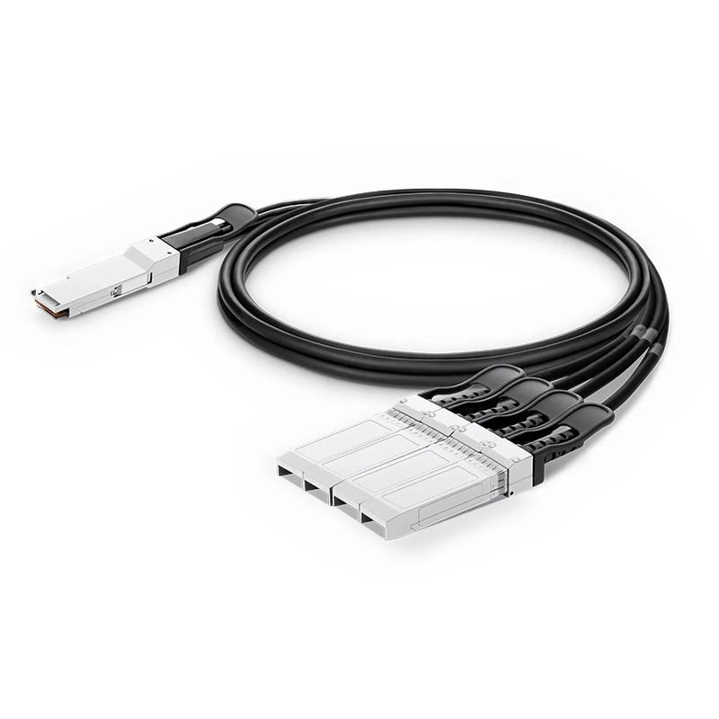 FyberOptix 1m (3ft) Generic Compatible 200G QSFP56 4 x 50G PAM4 to 4 x 50G SFP56 50G PAM4 Passive Direct Attach Copper Breakout Cable