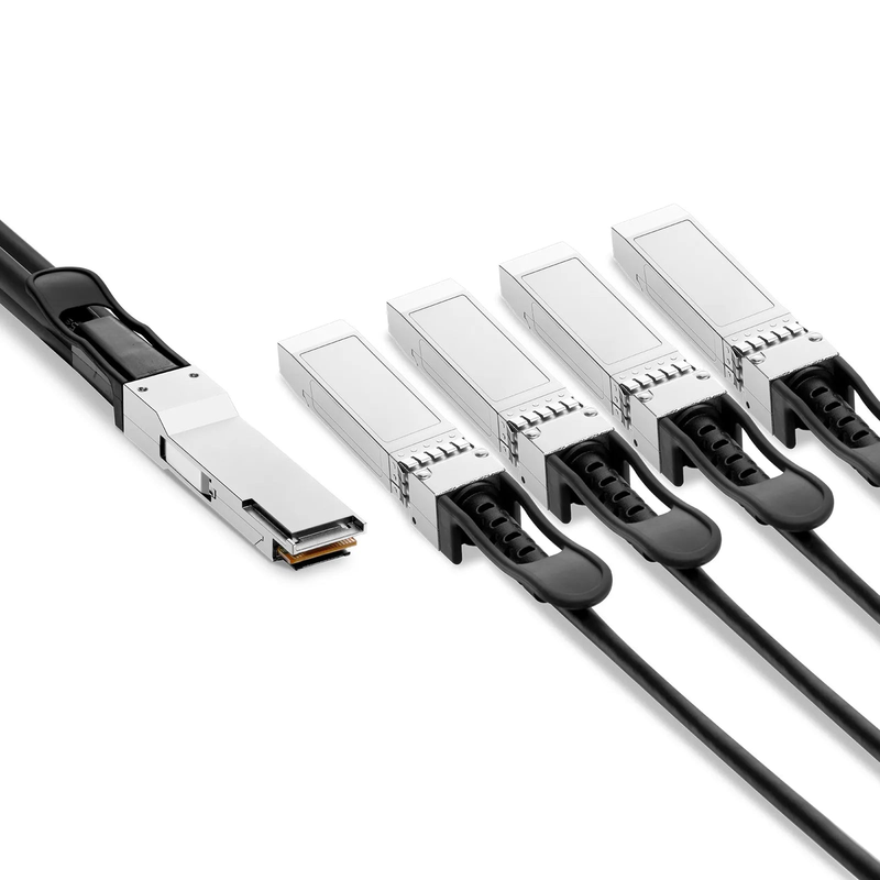 FyberOptix 3m (10ft) NVIDIA/Mellanox MCP7H70-V003R26 Compatible 200G QSFP56 4 x 50G PAM4 to 4 x 50G SFP56 50G PAM4 Ethernet Passive Direct Attach Copper Breakout Cable