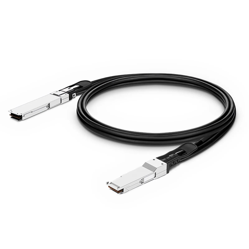 FyberOptix 1.5m (5ft) Generic Compatible 400G OSFP 4 x 100G PAM4 Flat Top to 400G QSFP-DD 4 x 100G PAM4 Passive Direct Attach Copper Twinax Cable