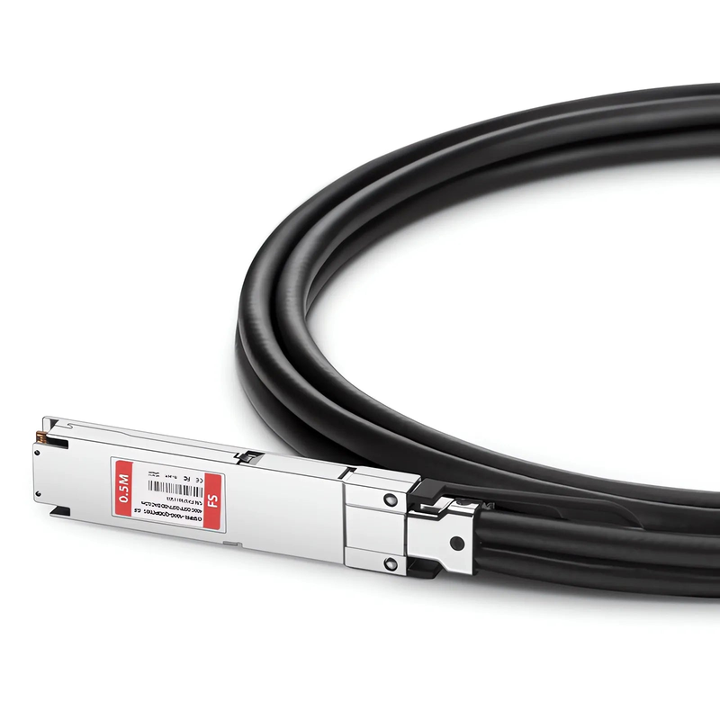FyberOptix 0.5m (2ft) Generic Compatible 400G OSFP 4 x 100G PAM4 Flat Top to 400G QSFP-DD 4 x 100G PAM4 Passive Direct Attach Copper Twinax Cable