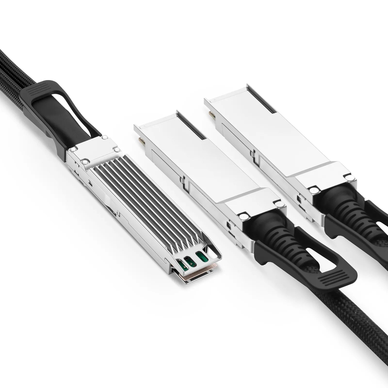 FyberOptix 1m (3ft) NVIDIA/Mellanox MCA7J65-N001 Compatible 800G Twin-port OSFP 8 x 100G PAM4 Finned Top to 2 x 400G QSFP112 4 x 100G PAM4 Ethernet Active Direct Attach Copper Breakout Cable