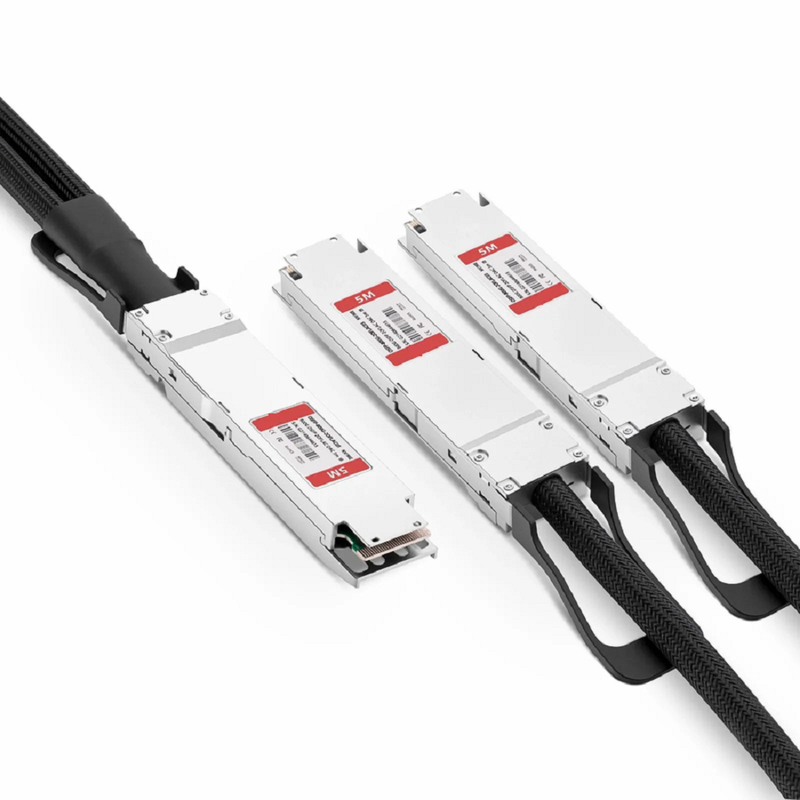 FyberOptix 3m (10ft) NVIDIA/Mellanox MCA7J65-N003 Compatible 800G Twin-port OSFP 8 x 100G PAM4 Finned Top to 2 x 400G QSFP112 4 x 100G PAM4 Ethernet Active Direct Attach Copper Breakout Cable