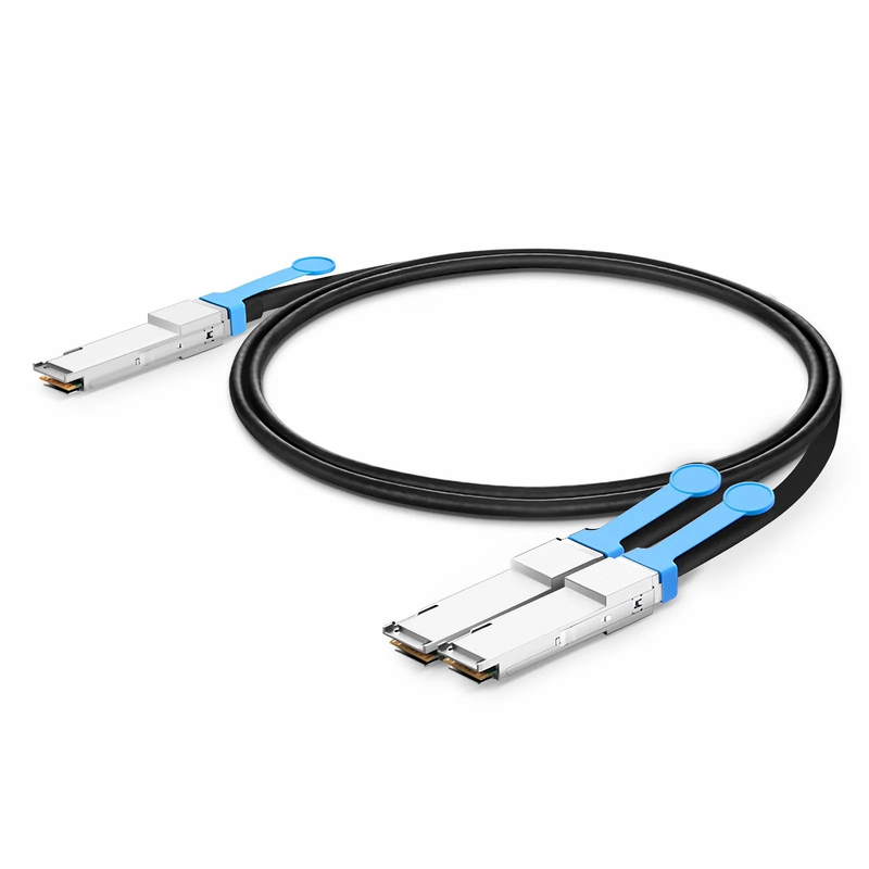 FyberOptix 3m (10ft) Generic Compatible 200G QSFP56 4 x 50G PAM4 to 2 x 100G QSFP56 2 x 50G PAM4 Active Direct Attach Copper Breakout Cable