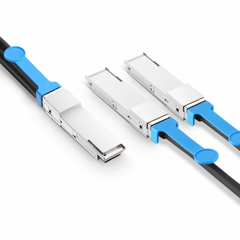 FyberOptix 3m (10ft) Arista Networks Compatible 200G QSFP56 4 x 50G PAM4 to 2 x 100G QSFP56 2 x 50G PAM4 Active Direct Attach Copper Breakout Cable