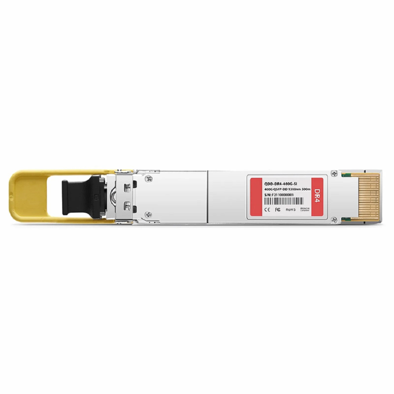 FyberOptix Cisco QDD-400G-DR4-S Compatible 400GBASE-DR4 QSFP-DD 8 x 50G PAM4 1310nm 500m DOM MPO-12/APC SMF SiPh-Based Optical Transceiver Module, Breakout to 4 x 100G-DR