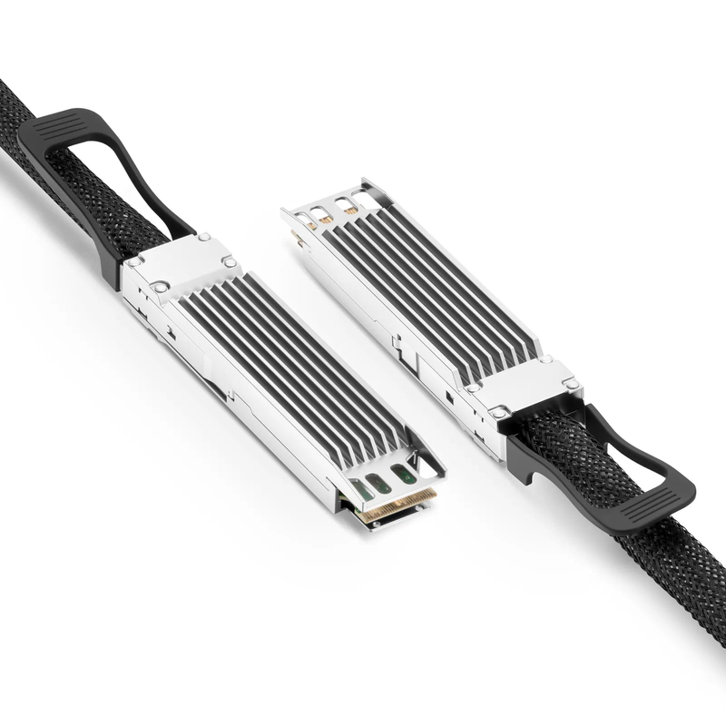 FyberOptix 2m (7ft) NVIDIA/Mellanox MCA4J80-N002 Compatible 800G Twin-port OSFP 8 x 100G PAM4 Finned Top Ethernet Active Direct Attach Copper Twinax Cable