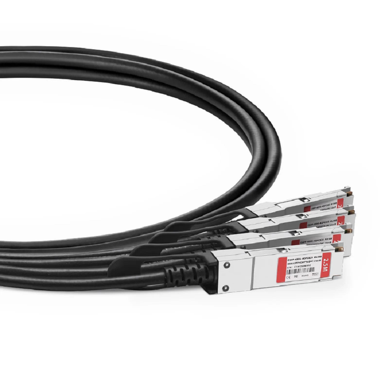 FyberOptix 1m (3ft) Cisco Compatible 200G QSFP-DD 8 x 25G NRZ to 2 x 100G QSFP28 4 x 25G NRZ Passive Direct Attach Copper Breakout Cable