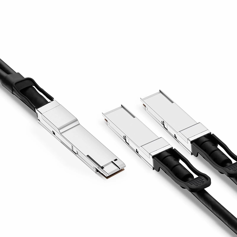 FyberOptix 1m (3ft) Dell Compatible 200G QSFP-DD 8 x 25G NRZ to 2 x 100G QSFP28 4 x 25G NRZ Passive Direct Attach Copper Breakout Cable