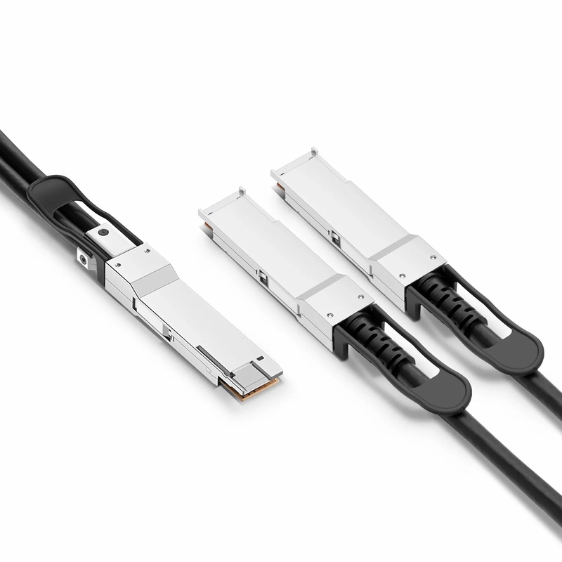 FyberOptix 2m (7ft) 400G QSFP-DD 8 x 50G PAM4 to 2 x 200G QSFP56 4 x 50G PAM4 Passive Direct Attach Copper Breakout Cable for FS Switches