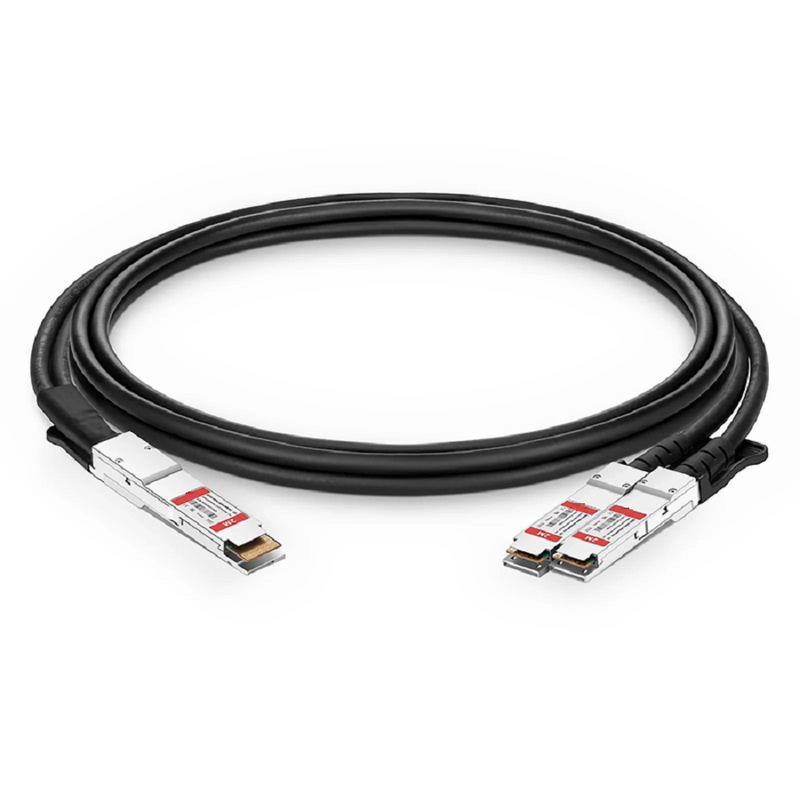 FyberOptix 2.5m (8ft) Generic Compatible 400G QSFP-DD 8 x 50G PAM4 to 2 x 200G QSFP56 4 x 50G PAM4 Passive Direct Attach Copper Breakout Cable