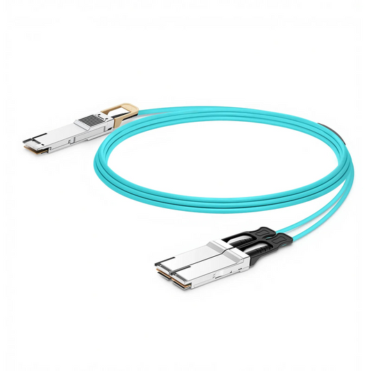 FyberOptix 25m (82ft) NVIDIA/Mellanox Compatible 400G QSFP-DD 8 x 50G PAM4 to 2 x 200G QSFP56 4 x 50G PAM4 Ethernet Active Optical Breakout Cable