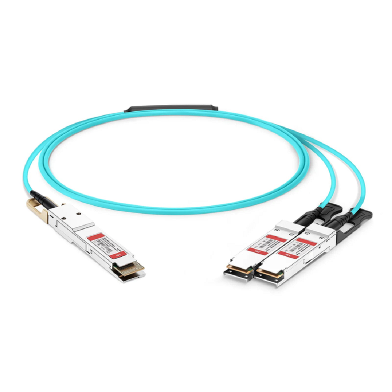 FyberOptix 3m (10ft) H3C Compatible 400G QSFP-DD 8 x 50G PAM4 to 2 x 200G QSFP56 4 x 50G PAM4 Active Optical Breakout Cable