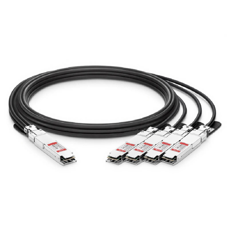 FyberOptix 1.5m (5ft) NVIDIA/Mellanox MCP7Y50-N001 Compatible 800G OSFP 8 x 100G PAM4 Finned Top to 4 x 200G OSFP 2 x 100G PAM4 Finned Top Ethernet Passive Direct Attach Copper Breakout Cable
