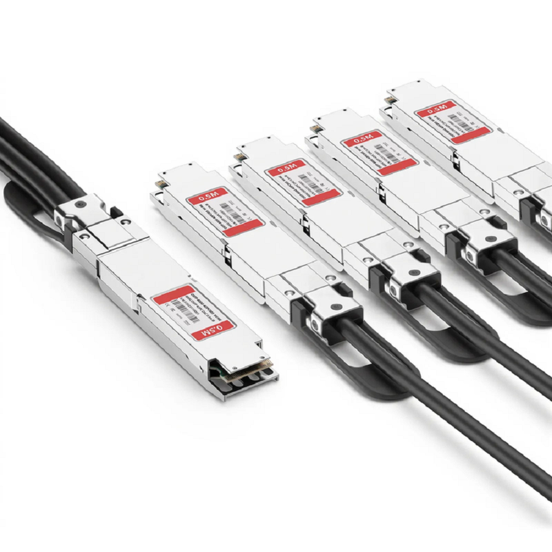 FyberOptix 0.5m (2ft) NVIDIA/Mellanox MCP7Y50-N0005 Compatible 800G OSFP 8 x 100G PAM4 Finned Top to 4 x 200G OSFP 2 x 100G PAM4 Finned Top Ethernet Passive Direct Attach Copper Breakout Cable