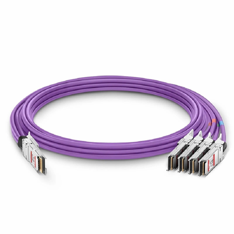 FyberOptix 3m (10ft) Dell Compatible 400G QSFP-DD 8 x 50G PAM4 to 4 x 100G QSFP28 4 x 25G NRZ Active Electrical Breakout Cable