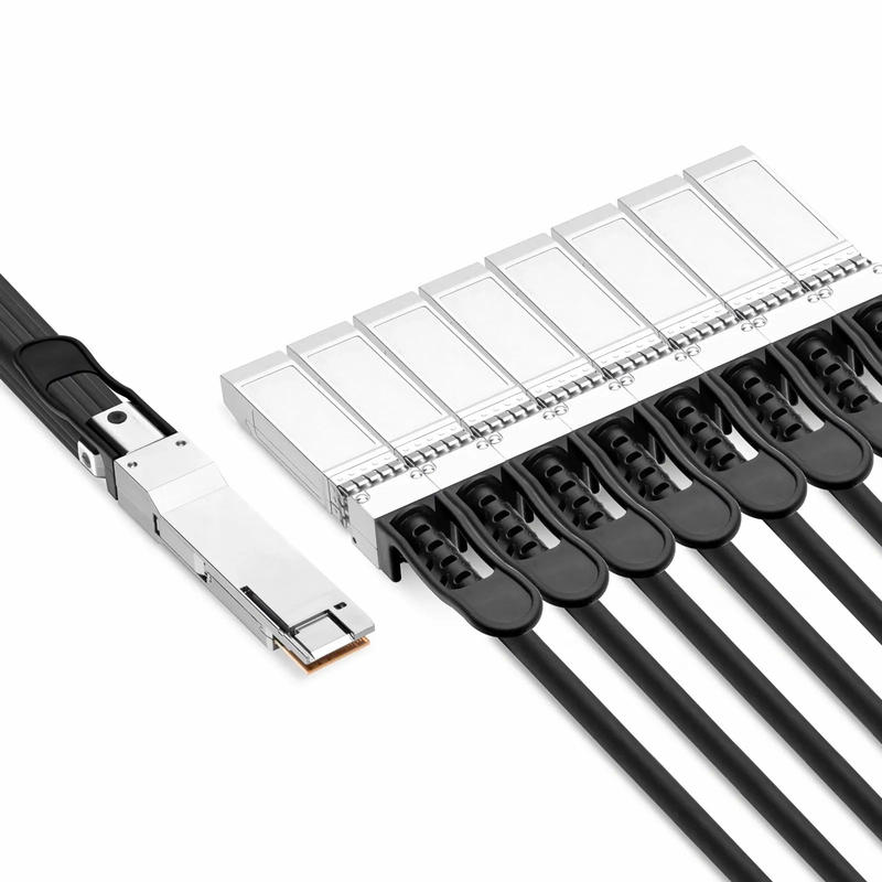 FyberOptix 3m (10ft) Dell Compatible 200G QSFP-DD 8 x 25G NRZ to 8 x 25G SFP28 25G NRZ Passive Direct Attach Copper Breakout Cable