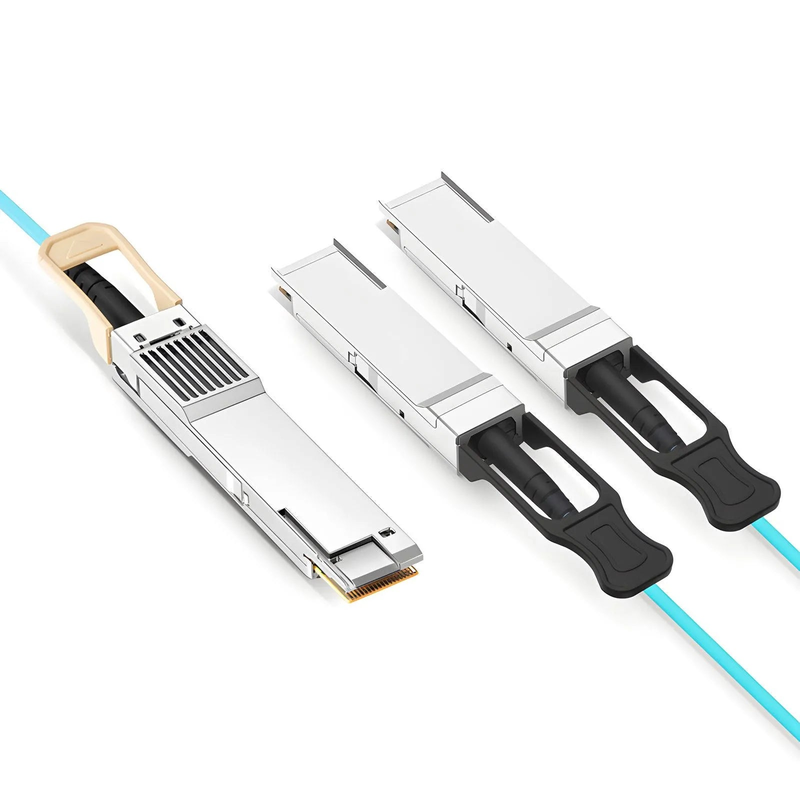 FyberOptix 30m (98ft) Generic Compatible 200G QSFP-DD 8 x 25G NRZ to 2 x 100G QSFP28 4 x 25G NRZ Active Optical Breakout Cable