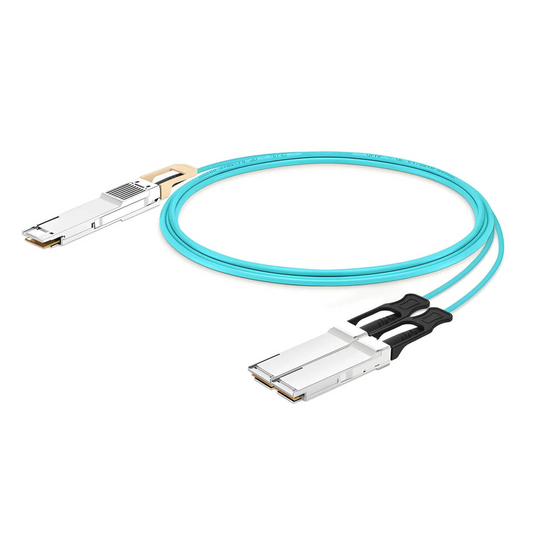 FyberOptix 10m (33ft) HPE Aruba Networks Compatible 200G QSFP-DD 8 x 25G NRZ to 2 x 100G QSFP28 4 x 25G NRZ Active Optical Breakout Cable