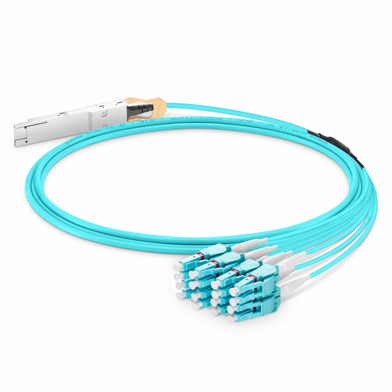 FyberOptix 15m (49ft) Generic Compatible 200G QSFP-DD 8 x 25G NRZ to 8 x 25G LC Duplex Active Optical Breakout Cable