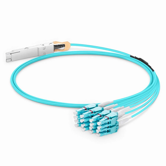 FyberOptix 5m (16ft) Generic Compatible 200G QSFP-DD 8 x 25G NRZ to 8 x 25G LC Duplex Active Optical Breakout Cable