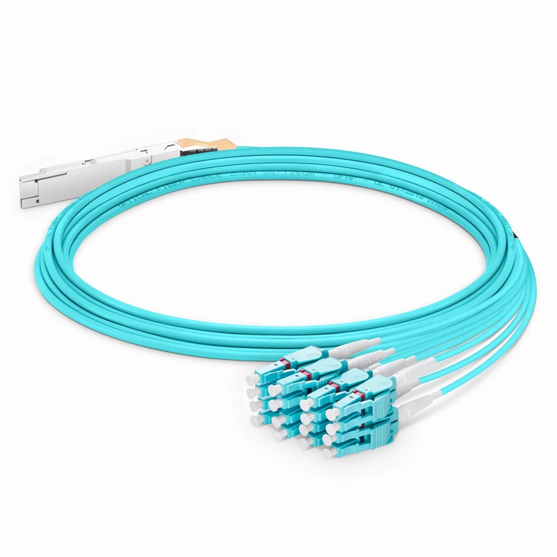 FyberOptix 70m (230ft) Generic Compatible 200G QSFP-DD 8 x 25G NRZ to 8 x 25G LC Duplex Active Optical Breakout Cable