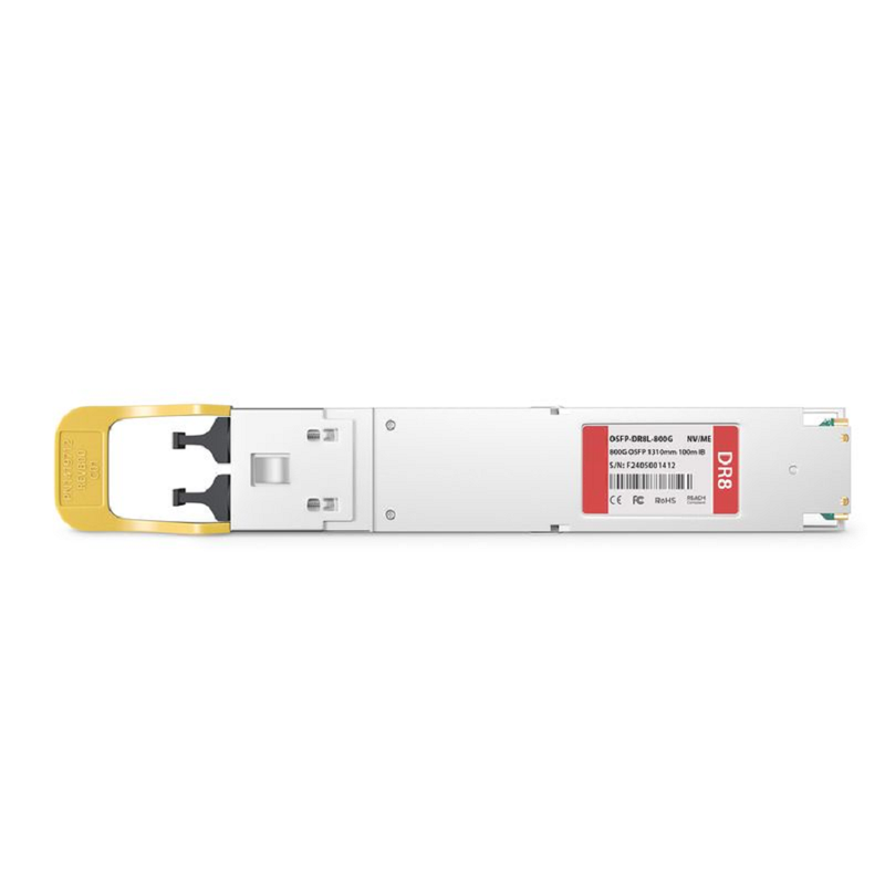 FyberOptix 800GBASE 2xDR4/DR8 OSFP Finned Top 8 x 100G PAM4 1310nm 100m DOM Dual MPO-12/APC SMF Optical Transceiver Module for FS Switches