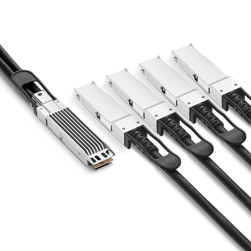 FyberOptix 1m (3ft) NVIDIA/Mellanox MCP7Y40-N001 Compatible 800G Twin-port OSFP 8 x 100G PAM4 Finned Top to 4 x 200G QSFP112 2 x 100G PAM4 Ethernet Passive Direct Attach Copper Breakout Cable
