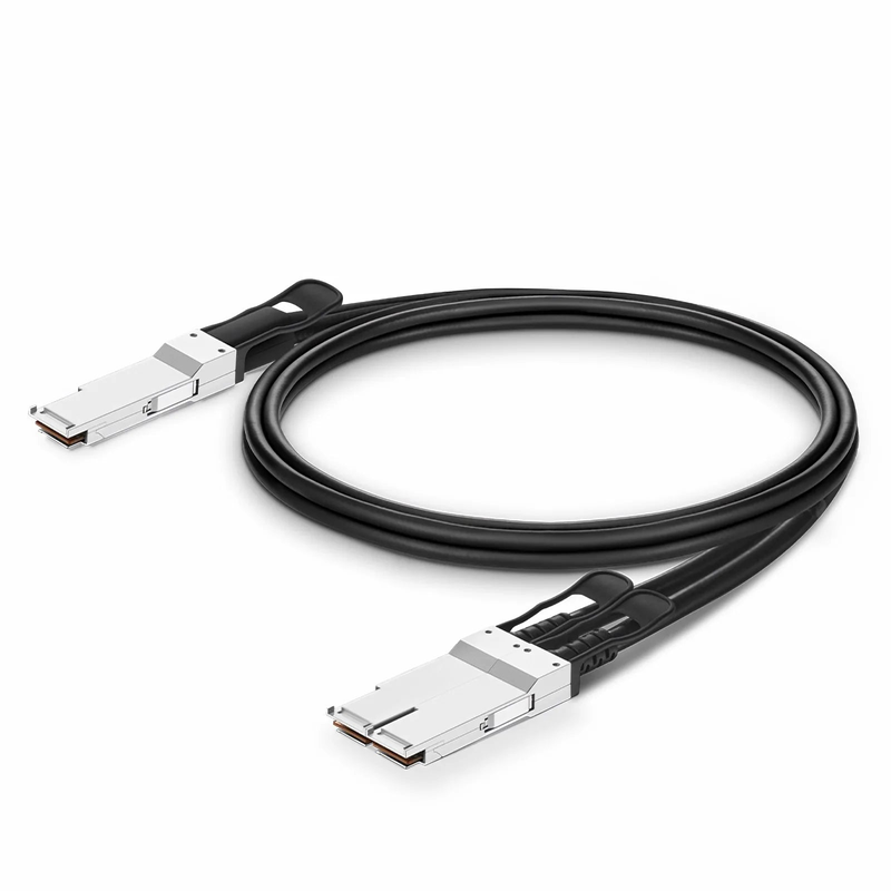 FyberOptix 2.5m (8ft) NVIDIA/Mellanox MCP7H50-V02AR26 Compatible 200G QSFP56 4 x 50G PAM4 to 2 x 100G QSFP56 2 x 50G PAM4 Ethernet Passive Direct Attach Copper Breakout Cable