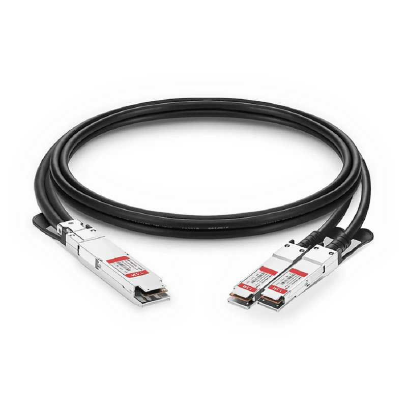 FyberOptix 0.5m (2ft) NVIDIA/Mellanox MCP7H50-V00AR30 Compatible 200G QSFP56 4 x 50G PAM4 to 2 x 100G QSFP56 2 x 50G PAM4 Ethernet Passive Direct Attach Copper Breakout Cable