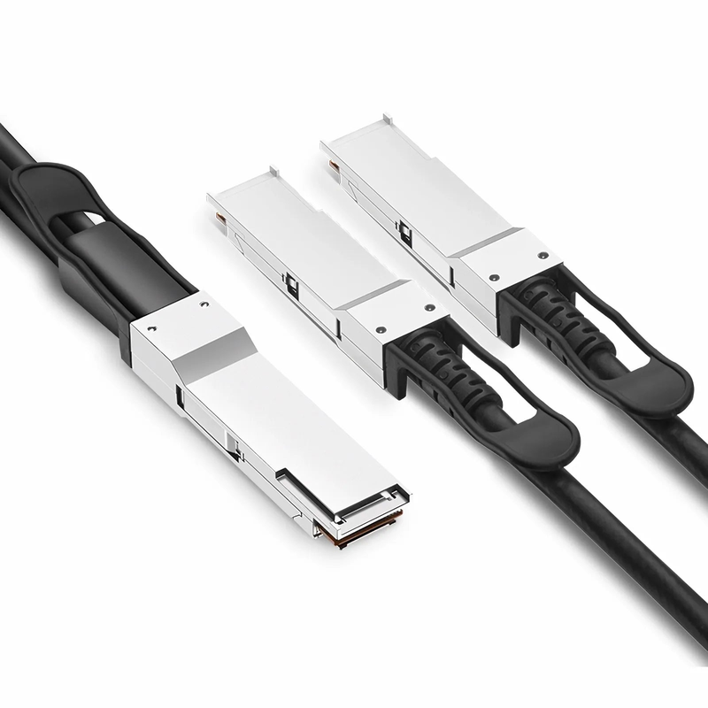FyberOptix 0.5m (2ft) NVIDIA/Mellanox MCP7H50-V00AR30 Compatible 200G QSFP56 4 x 50G PAM4 to 2 x 100G QSFP56 2 x 50G PAM4 Ethernet Passive Direct Attach Copper Breakout Cable