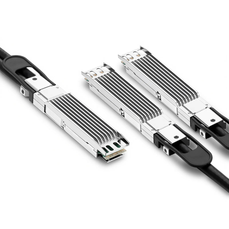 FyberOptix 1.5m (5ft) NVIDIA/Mellanox MCP7Y00-N01A Compatible 800G OSFP 8 x 100G PAM4 Finned Top to 2 x 400G OSFP 4 x 100G PAM4 Finned Top Ethernet Passive Direct Attach Copper Breakout Cable
