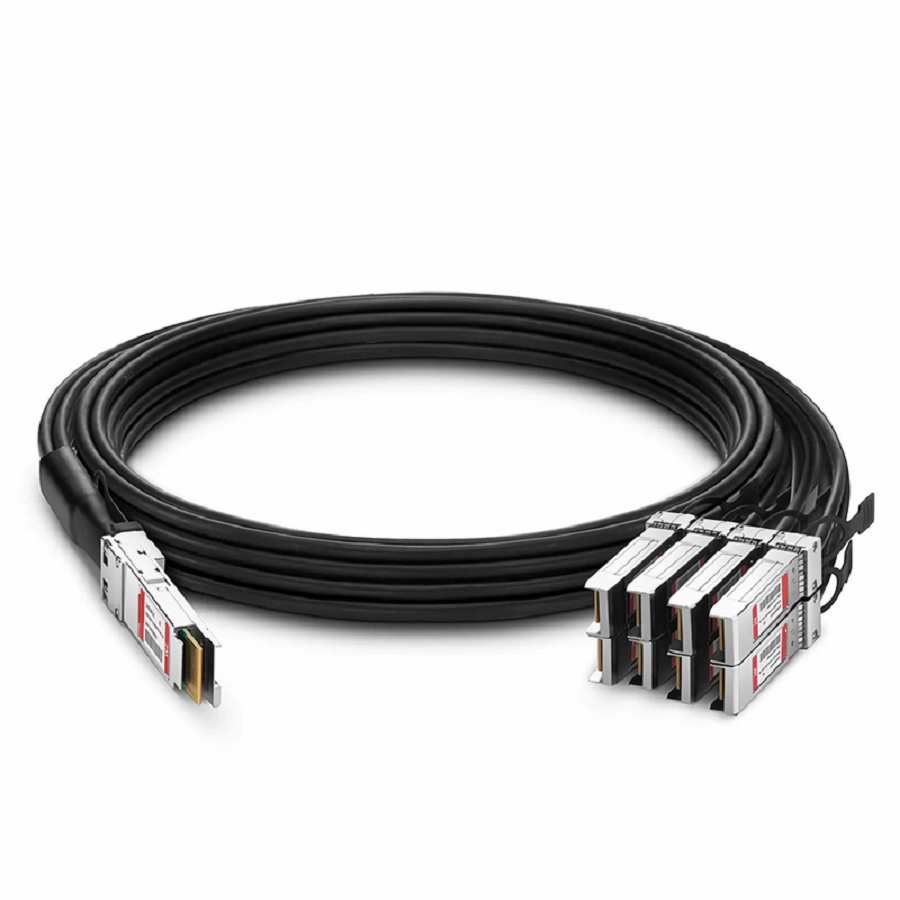 FyberOptix 2m (7ft) Arista Networks CAB-D-8S-400G-2M Compatible 400G QSFP-DD 8 x 50G PAM4 to 8 x 50G SFP56 50G PAM4 Passive Direct Attach Copper Breakout Cable