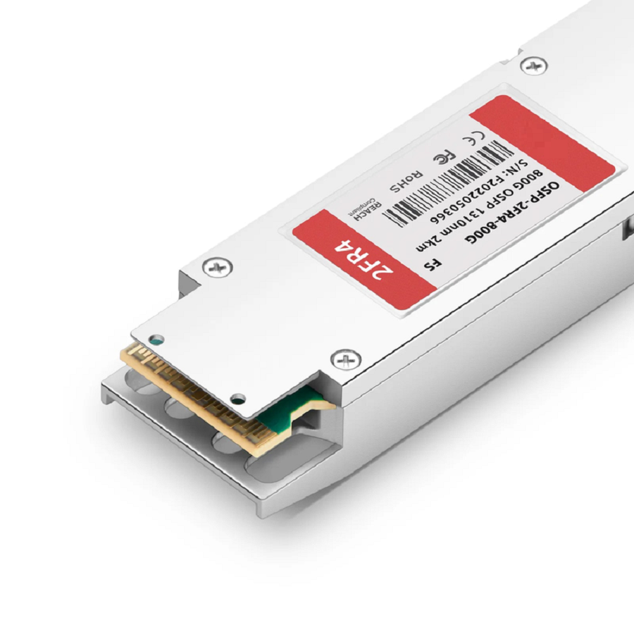 FyberOptix 800GBASE 2 x FR4 OSFP Closed Finned Top 8 x 100G PAM4 1310nm 2km DOM Dual Duplex LC/UPC SMF Optical Transceiver Module for FS Switches