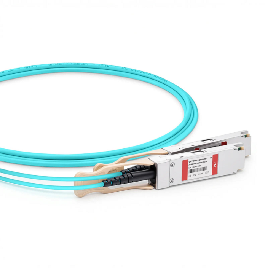 FyberOptix 7m (23ft) Arista Networks Compatible 200G QSFP56 4 x 50G PAM4 to 2 x 100G QSFP28 4 x 25G NRZ Active Optical Breakout Cable